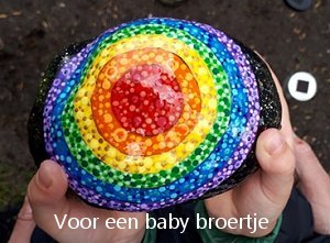 Regenboog herinnering steen